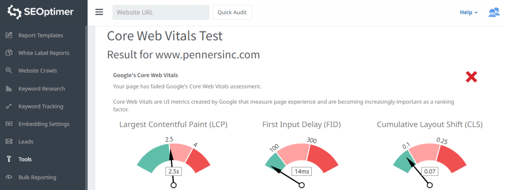 Core Web Vitals Test